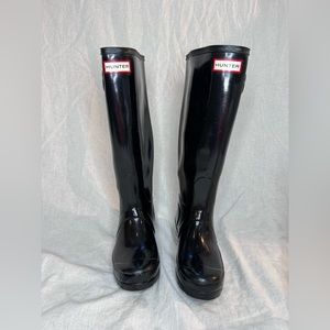 Hunter Boots, Tall, Glossy Black, Women’s 5.5